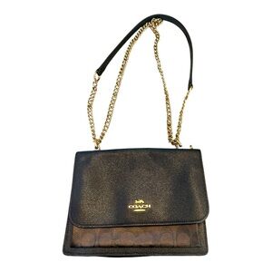 Coach Signature Crossbody or Handbag Back Pocket Suede Interior w 3 Compartments